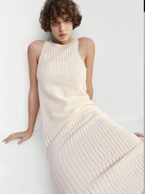 Mango crochet style bodycon dress